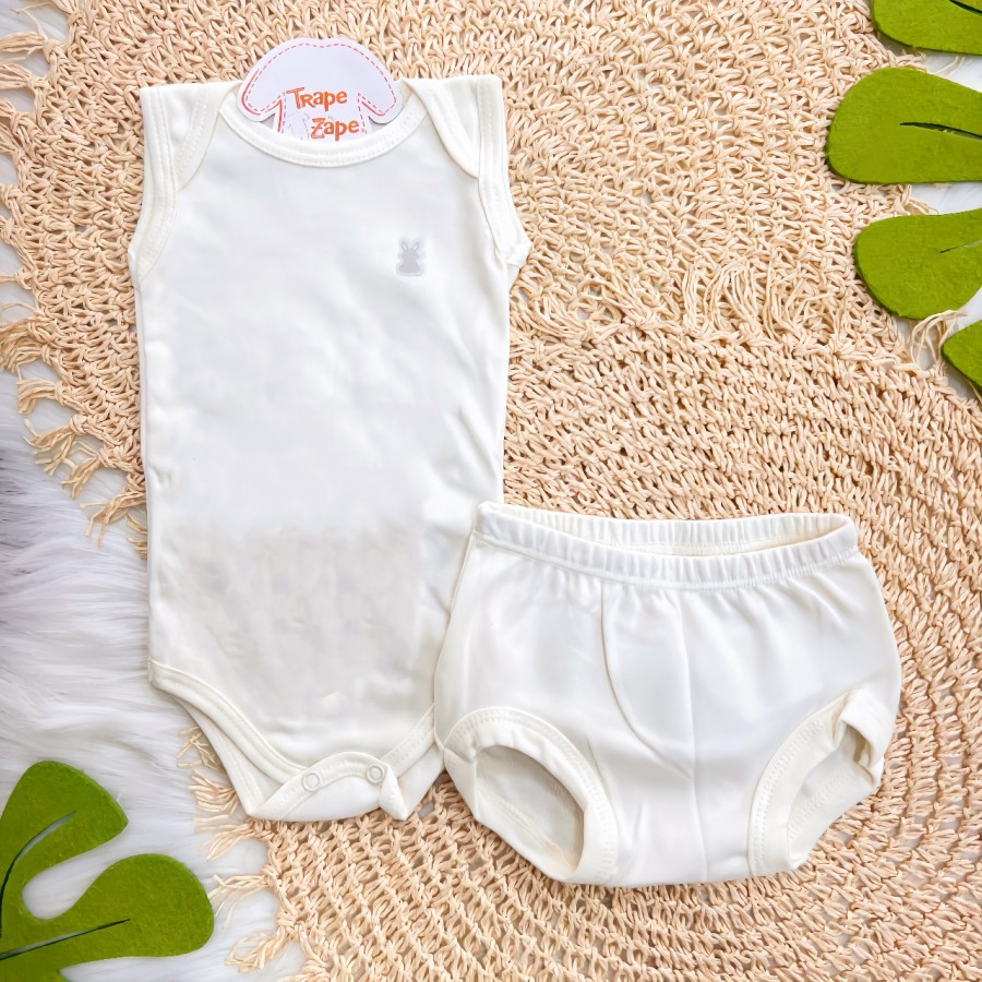 Conj. Body Regata e Tapa Fralda - Off White